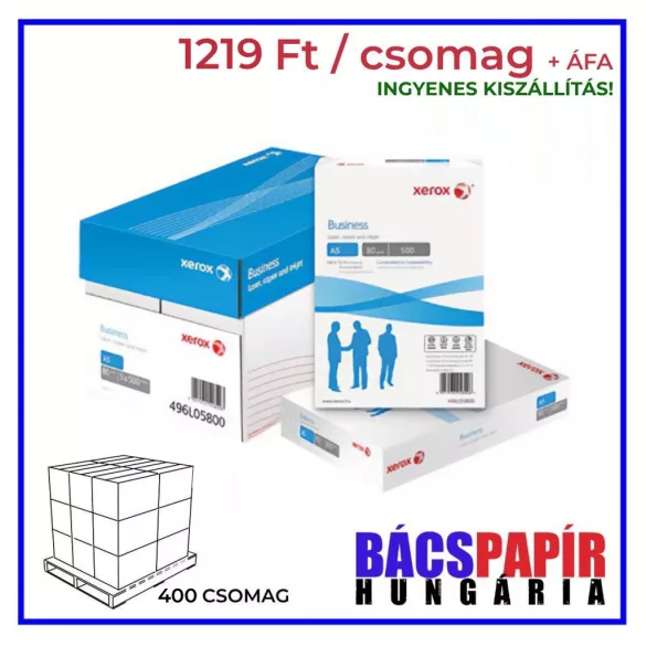 1RAKLAP (400 csomag) A5 FÉNYMÁSOLÓ PAPÍR - XEROX Business A/5 80 g 500 ív/csomag