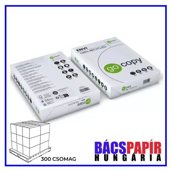 1 RAKLAP (300 csomag) ÚJRAHASZNOSÍTOTT FÉNYMÁSOLÓPAPÍR Go Copy Envi A/4 80 gr 500 ív/csomag