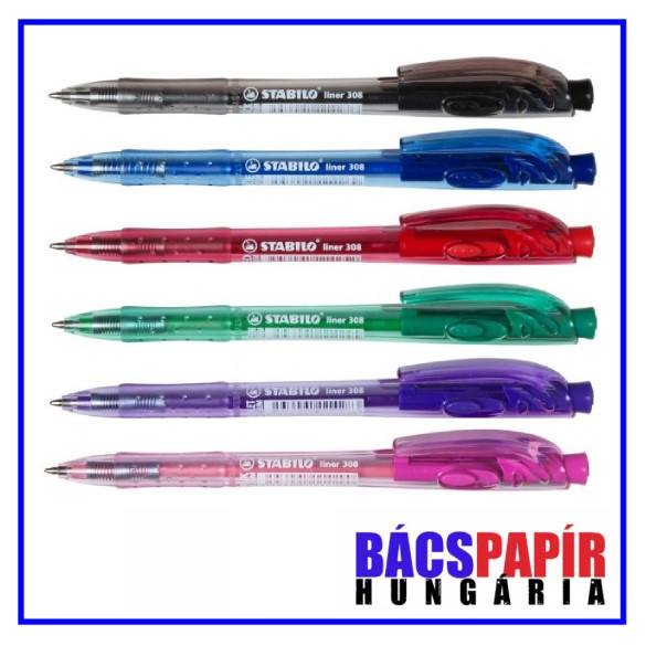 STABILO Liner 308 golyóstoll - nyomógombos, 0,38 mm