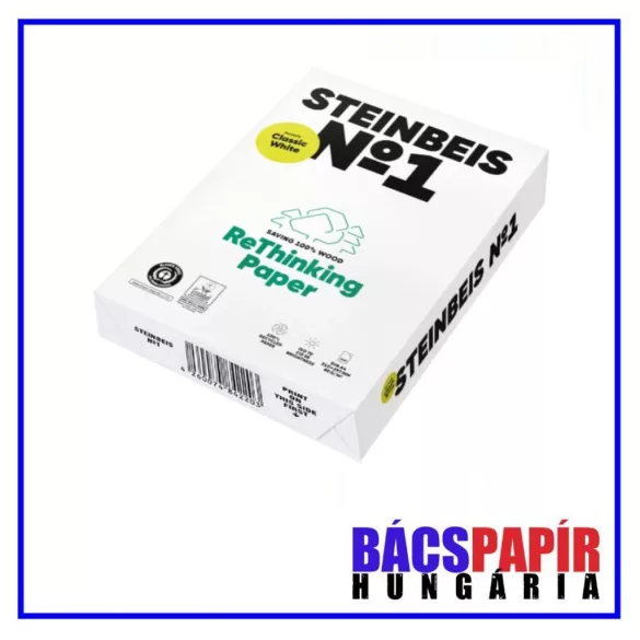 ÚJRAHASZNOSÍTOTT FÉNYMÁSOLÓPAPÍR - STEINBEIS NO 1. A/4 80 gr 500 ív/csomag