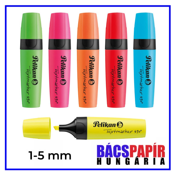 PELIKAN 490 Szövegkiemelő - lapos testű 1-5 mm vágott - vegyes színek