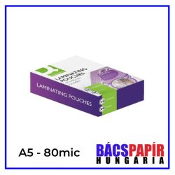   Q-CONNECT Lamináló fólia A5 80 mic - 100 lap fényes víztiszta
