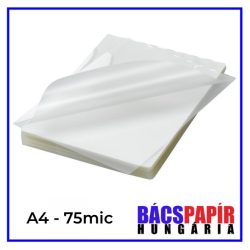 Lamináló fólia A4 75 mic - 100 lap fényes víztiszta