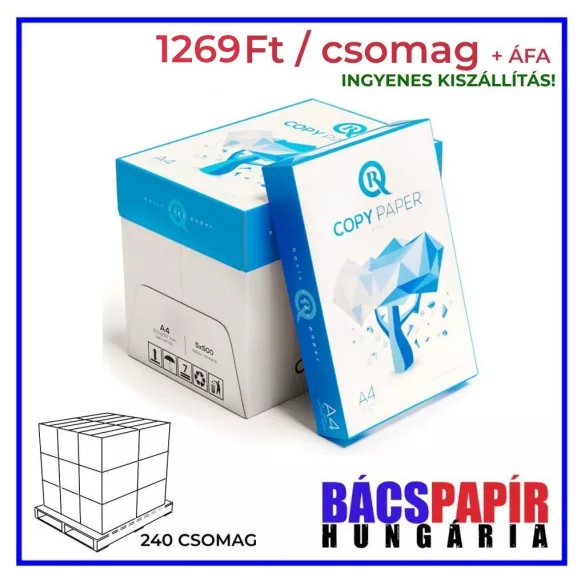 1 RAKLAP (240 csomag) A4 FÉNYMÁSOLÓ PAPÍR R-Copy Basic A/4 80 gr 500 ív/csomag
