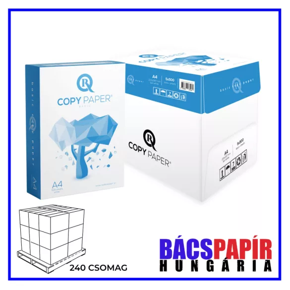 1 RAKLAP (240 csomag) A4 FÉNYMÁSOLÓ PAPÍR R-Copy Basic A/4 80 gr 500 ív/csomag