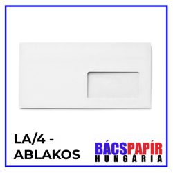  Boríték LA/4 - jobb ablakos, öntapadós, FSC, bélésnyomott, fehér A4 /3