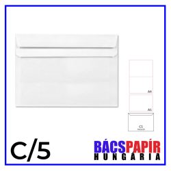   Boríték C/5 - öntapadós, FSC, bélésnyomott, fehér A4 /2