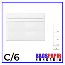   Boríték C/6 - öntapadós, FSC, bélésnyomott, fehér A4 /4
