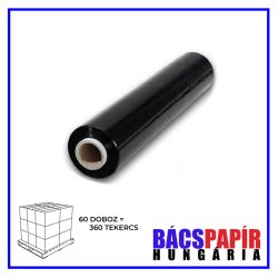   1 RAKLAP (360 tekercs) Kézi strechfólia FEKETE - 2 kg (100m) - 50 cm - 23 micron