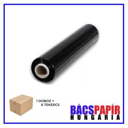   1 DOBOZ (6 tekercs) Kézi strechfólia FEKETE - 2 kg (100m) - 50 cm - 23 micron