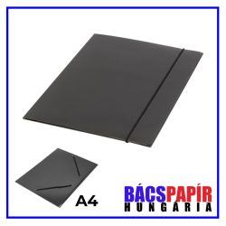 Gumis mappa A4 - 400 g Karton Fényes fekete