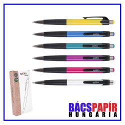   SPOKO 0112 ReLeaf Golyóstoll - nyomógombos - kék tinta - vegyes színek