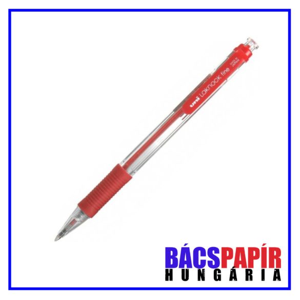 UNI Golyóstoll SN-101 Laknock Fine PIROS - nyomógombos, 0,7 mm