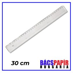Vonalzó 30 cm - műanyag, egyenes, átlátszó