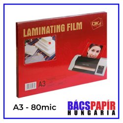   OFFICIAL Lamináló fólia A3 80 mic - 100 lap fényes víztiszta