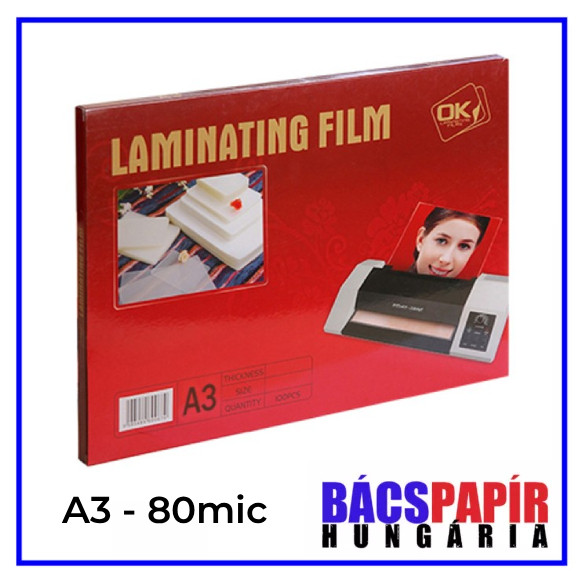 OFFICIAL Lamináló fólia A3 80 mic - 100 lap fényes víztiszta